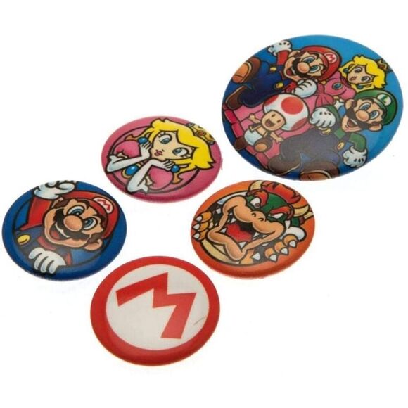 Super Mario Button Set (Pack of 5) / Multicolored - Picture 2 of 3